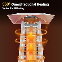 Vista 17 de EAST OAK Pyramid - Calentador de patio al aire libre, 48,000 BTU, calentador de propano de tubo de vidrio de cuarzo, sistema de triple protección
