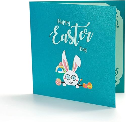 Miniatura 3 de Tarjeta emergente de Pascua 3D, conejito de Pascua, bicicleta con árbol de huevo, tarjeta de felicitación 3D, tarjeta de felicitación festiva,