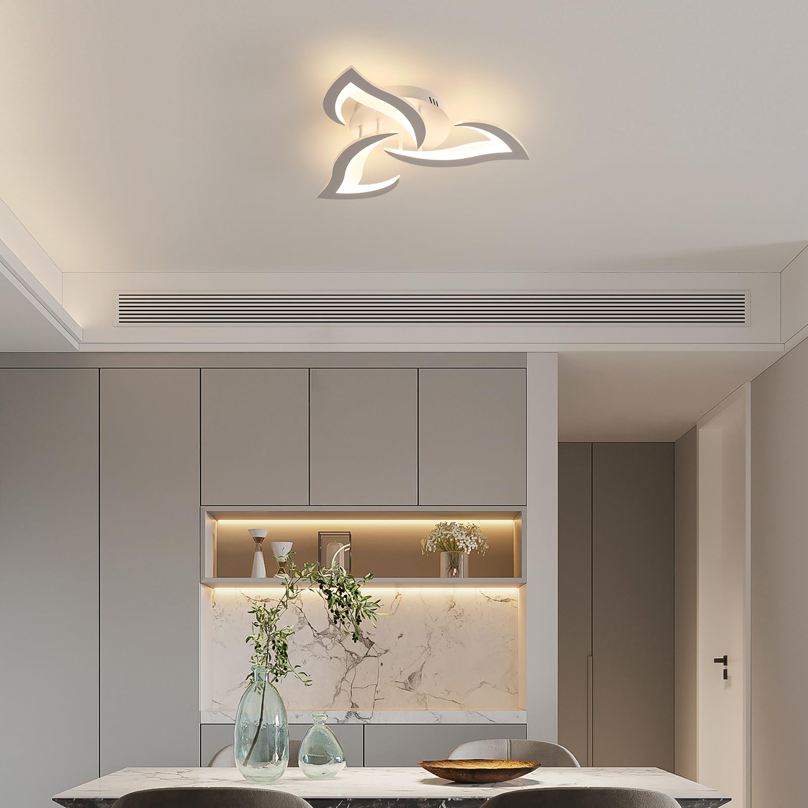 Comely Regulowany Plafon LED, Nowoczesna Akrylowa Lampa Sufitowa 35W 3937LM, 3000K-6500K, Oprawa Sufitowa Z Pilotem Do Sypialni Salonu, Średnica 58cm