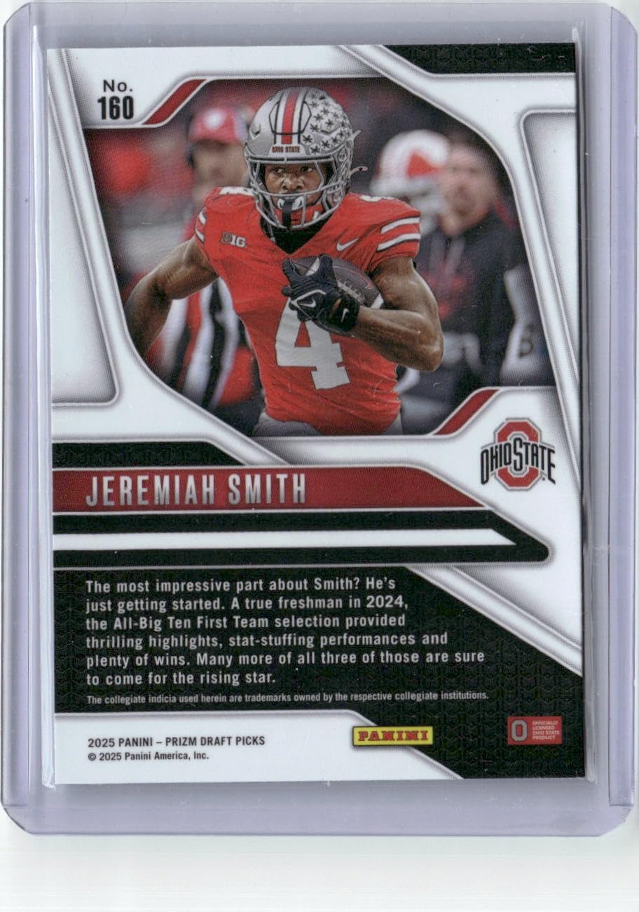 2025 Panini Prizm Draft Picks #160 Jeremiah Smith Rookie RC Football Card