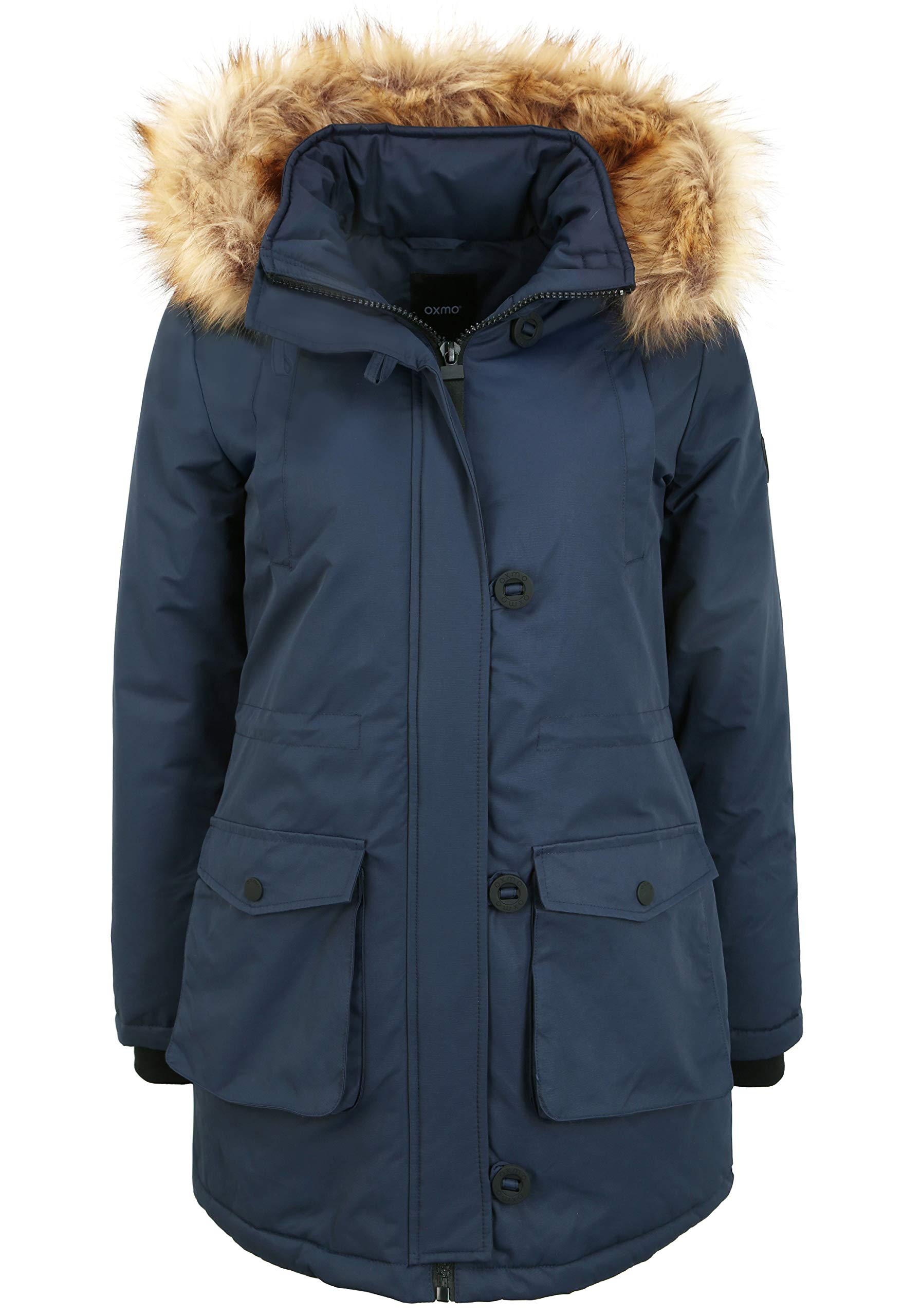 OXMO Wintermantel Wattierter Parka mit Kapuze, Größe M, Insignia Blue