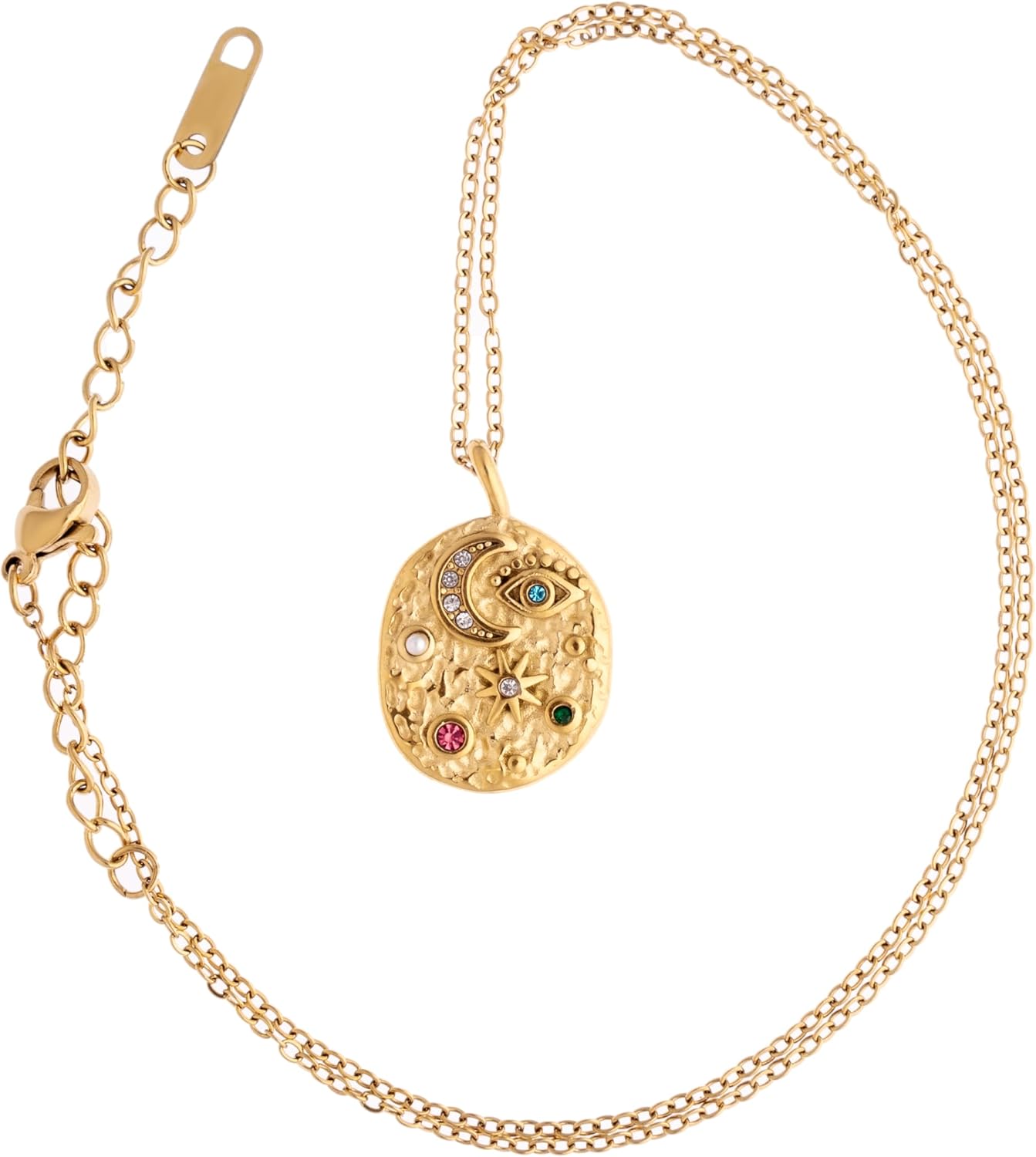 Waterproof Coin Necklaces for Women | Cubic Zirconia and Real Pearl Coin Jewelry | 18K PVD Gold Plated | Gold Necklace for Women | Non Tarnish Jewelry | Lucky Necklace | Pendant Necklace - Image 8