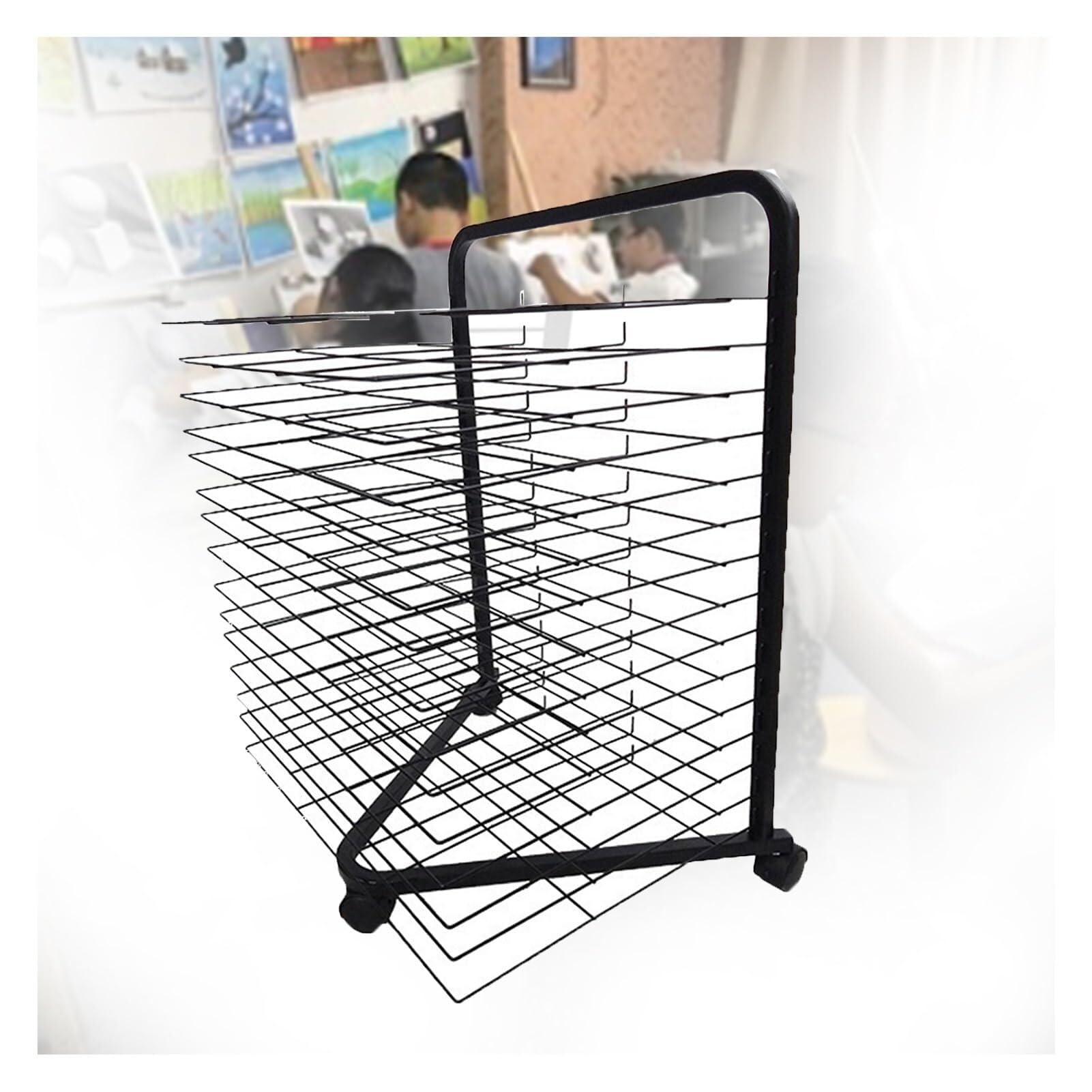 Aioneer Art Drying Rack,Tabletop Space Saving 15 Removable Shelves Display Rack,Artwork Storage Rack Portable,Ideal For Schools Art Preschool Classroom Studio Art Club