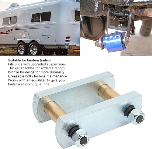 Miniatura 3 de Accesorios de remolque 3 1 8 pulgadas Heavy Duty Leaf Spring Grillete Kit con bujes de bronce Eje tándem Rv Remolque Suspensiones para Cre3000