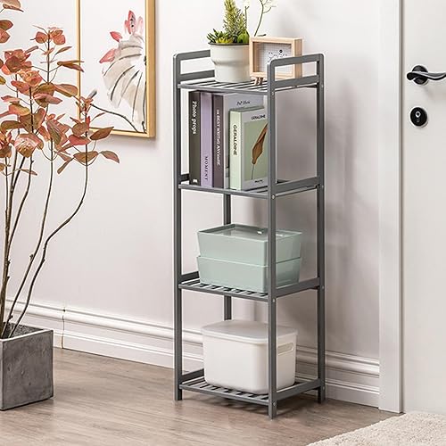 Miniatura 11 de Estante de Bambú, Estantería de Almacenamiento de 4 Niveles, Unidad de Estantería Pequeña para Libros, Estante de Exhibición de Almacenamiento