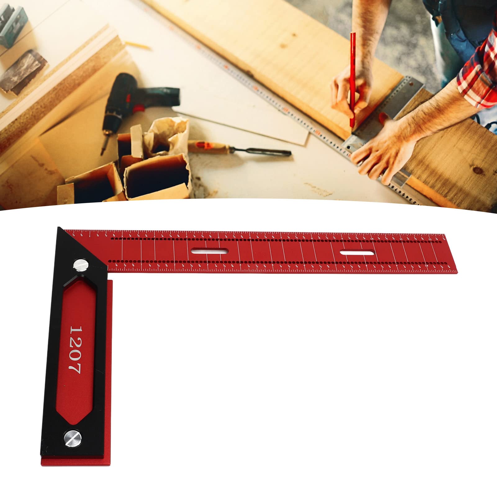 CHX-Règle De Traçage Des Trous 0-250mm Trace à Bois Croisé Marqueur De