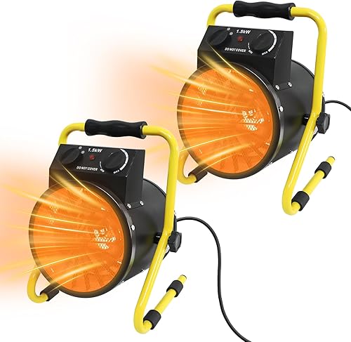 Miniatura 9 de COOS BAY Calentador eléctrico portátil de 1500 W, calentador de invernadero al aire libre para tienda de cultivo, garaje, taller, patio, caravana,