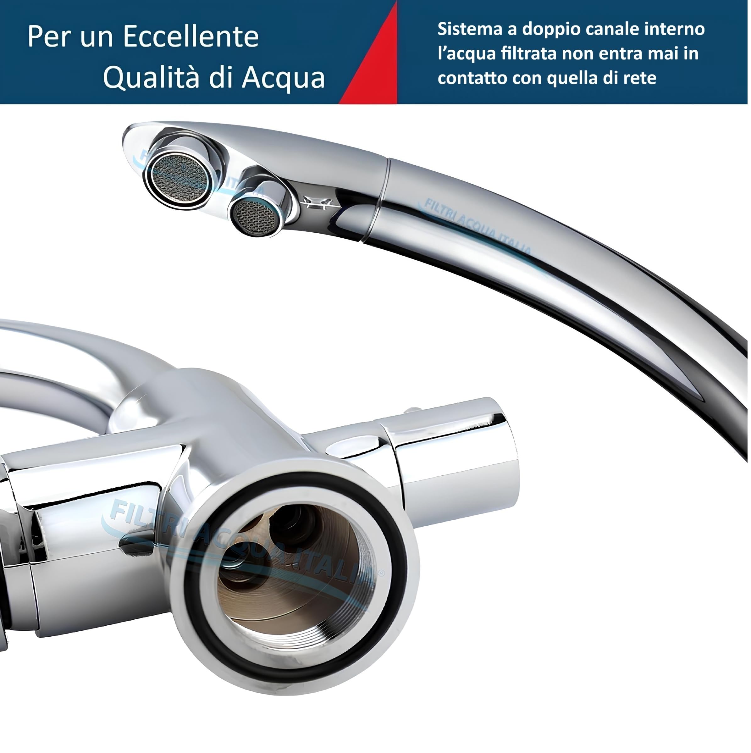 Rubinetto 3 Vie Depuratore Acqua Osmosi Inversa Calda Fredda Filtrata