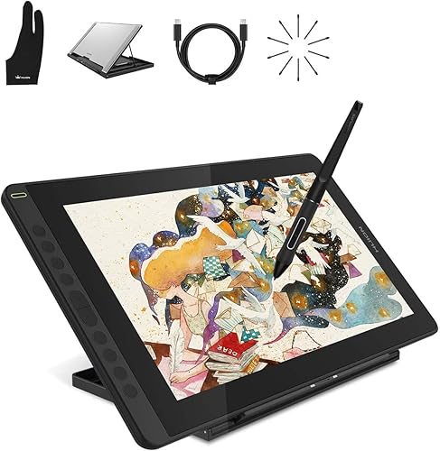 HUION 15.6 '' Kamvas 16(2021) Graphics Tablet with Screen, 1920 x 1080 HD Full-Laminated with Battery-Free Stylus 8192 Pen Pressure and Adjustable Stand, Ideal for Work from Home & Remote Learning - 15.6 Pouces