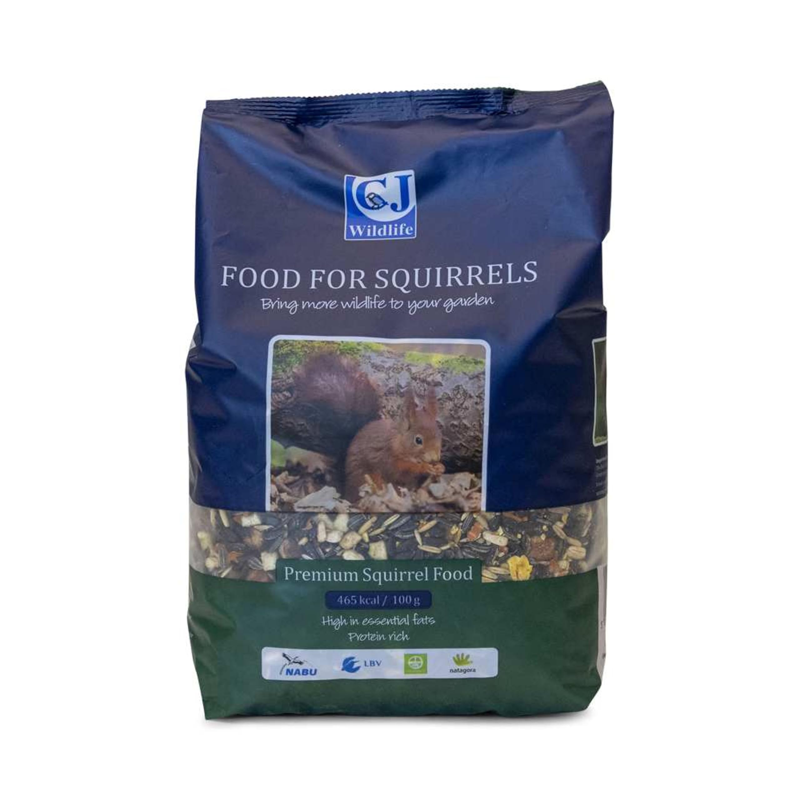 CJ Wildlife eichhörnchen Futter – eichhörnchenfutter ganzjahres-Futter – Mischung aus Nüssen, Samen und Trockenfrüchten – Proteinreich für Garten und Wildtiere