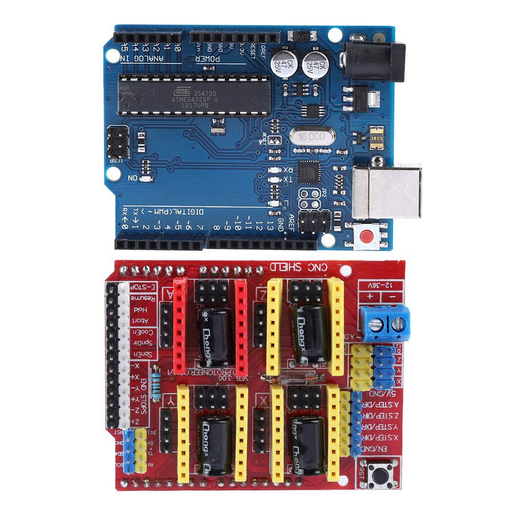 Kit de Contrôleur CNC, Moteurs Pas à Pas Nema 17, Couple de Maintien Élevé, Carte d'Amélioration UNO R3, - Bricolage