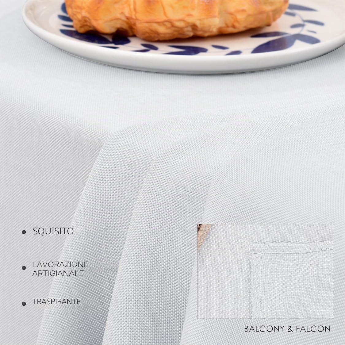 Tovaglia in gufo grigio 229 x 396 cm, antimacchia, con look lino | Rettangolare, idrorepellente, non stiratura, lavabile, rist., cucina, festa, decorativo, Natale, Capodanno, caffè, giardino