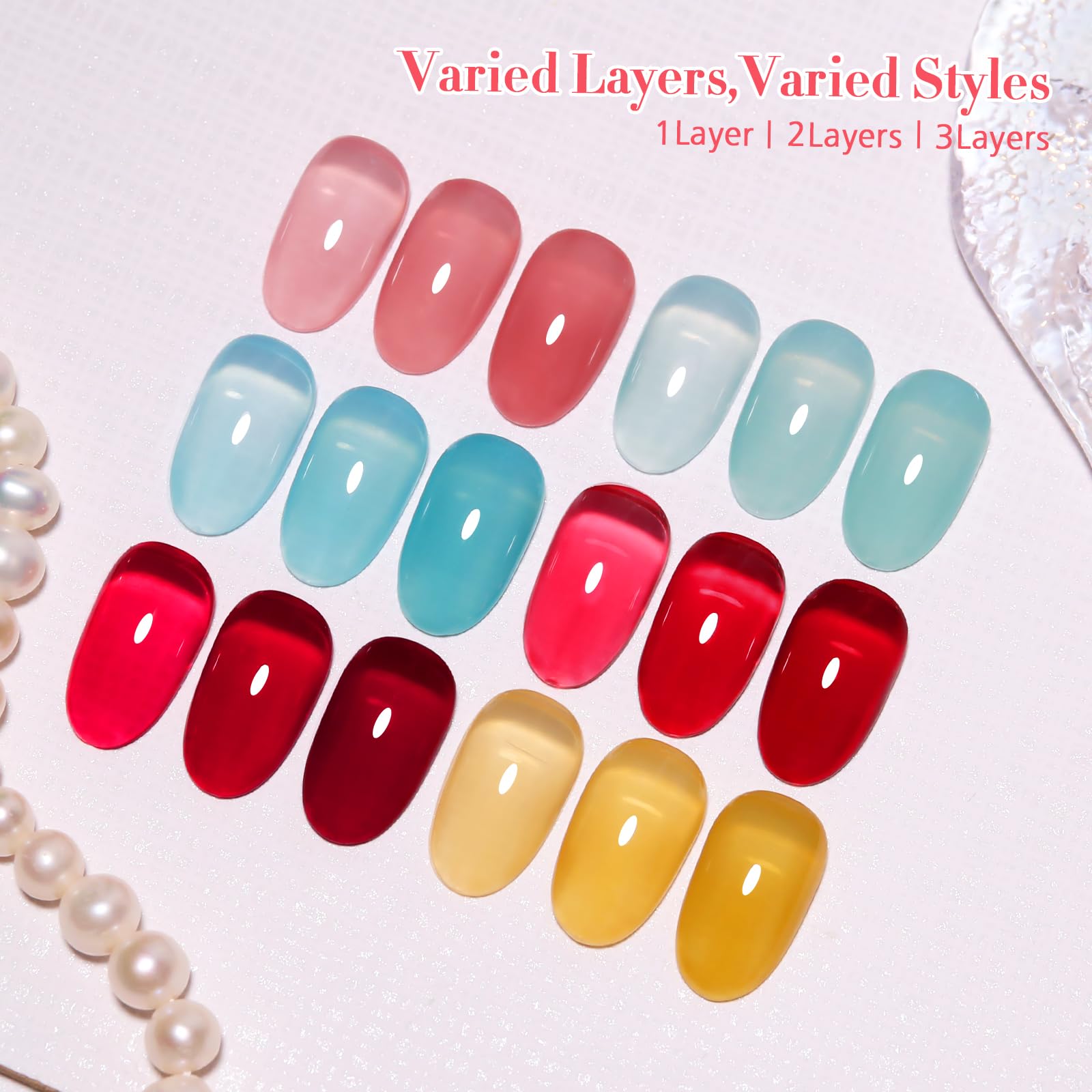 Firedeep Set Smalto Gel 10ml Senza HEMA 6 Colori Vivaci Rosa Rosso Blu Ciano Giallo Trasparente Soak Off LED UV Kit Nail Art Salone​