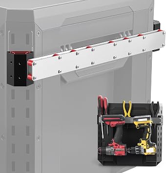 Power Drill Holder Fits for ToughBuilt StackTech Tool Box, Side Rail Tool Organizer for Screwdrivers, Wrenches, Tape Measures, No-Drill Installation