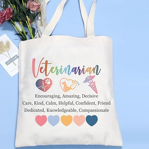 Miniatura 2 de VAMSII Veterinario Tote Bag Vet Tech Gift Vet Graduación Regalos para Técnico Asistente Veterinario Bolsa de compras de hombro
