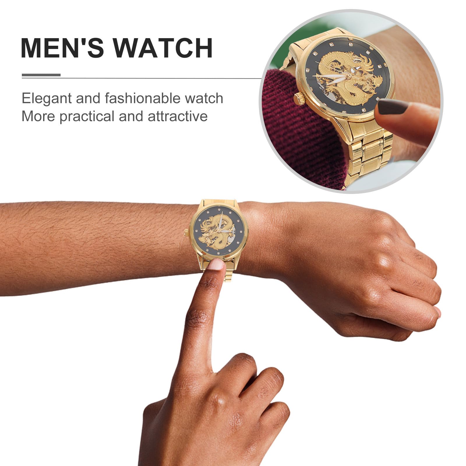 ULTECHNOVO Reloj de Pulsera de Hombre Automático de Acero Inoxidable