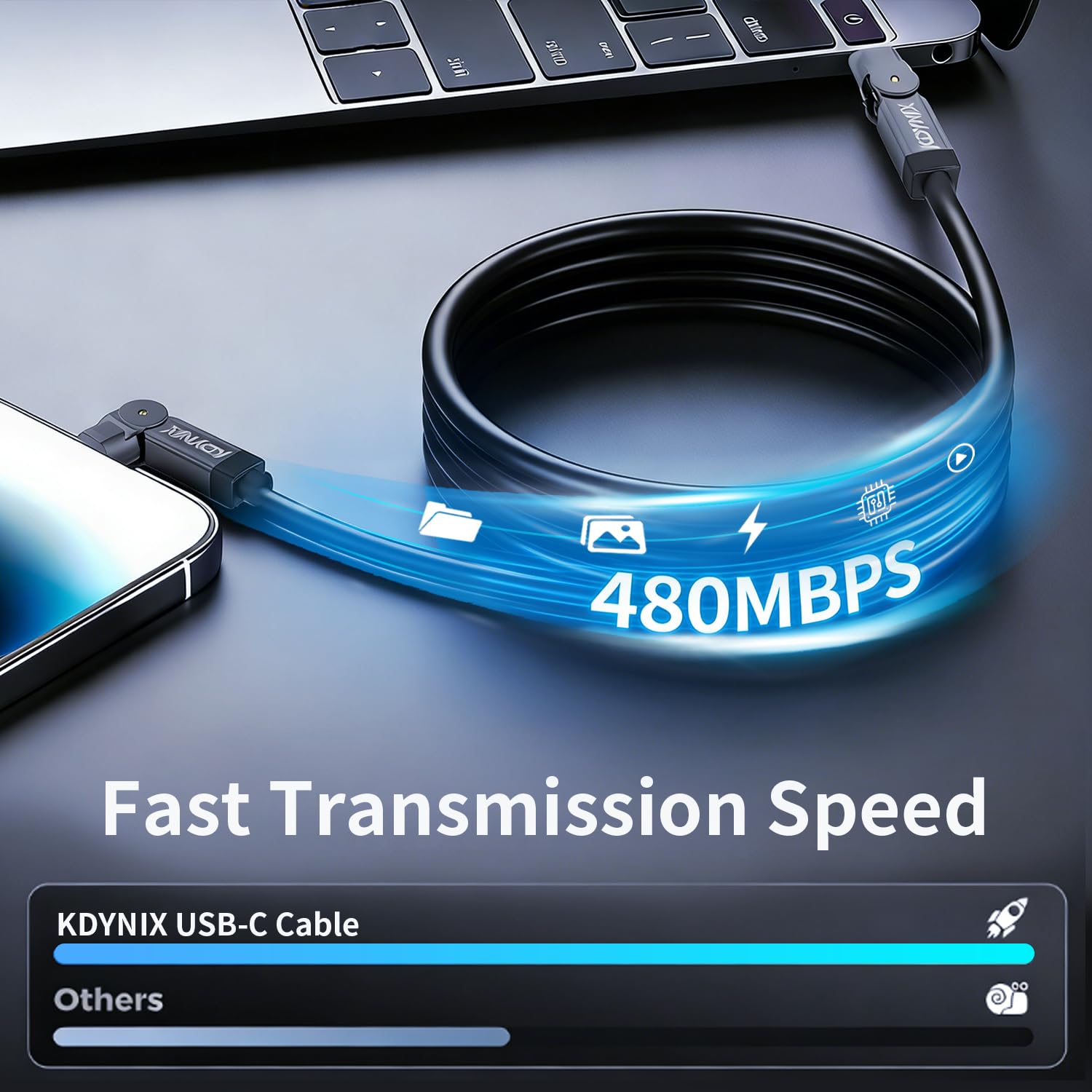 Cavo da USB C a USB C, rotazione a 180°, tipo C, 60 W, cavo di ricarica rapida per iPhone serie 17/16/15, Galaxy S23/S24, Pixel, laptop, MacBook, Switch, all'aperto, viaggi (2 m, nero)