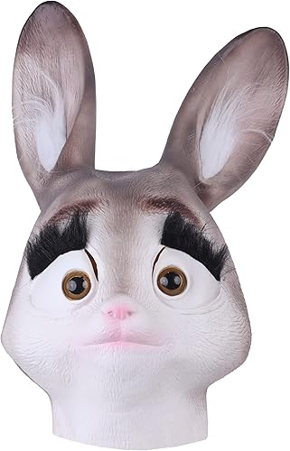SandT Collection Máscara de látex de cabeza de animal para disfraz de Halloween, fiesta de disfraces de cosplay