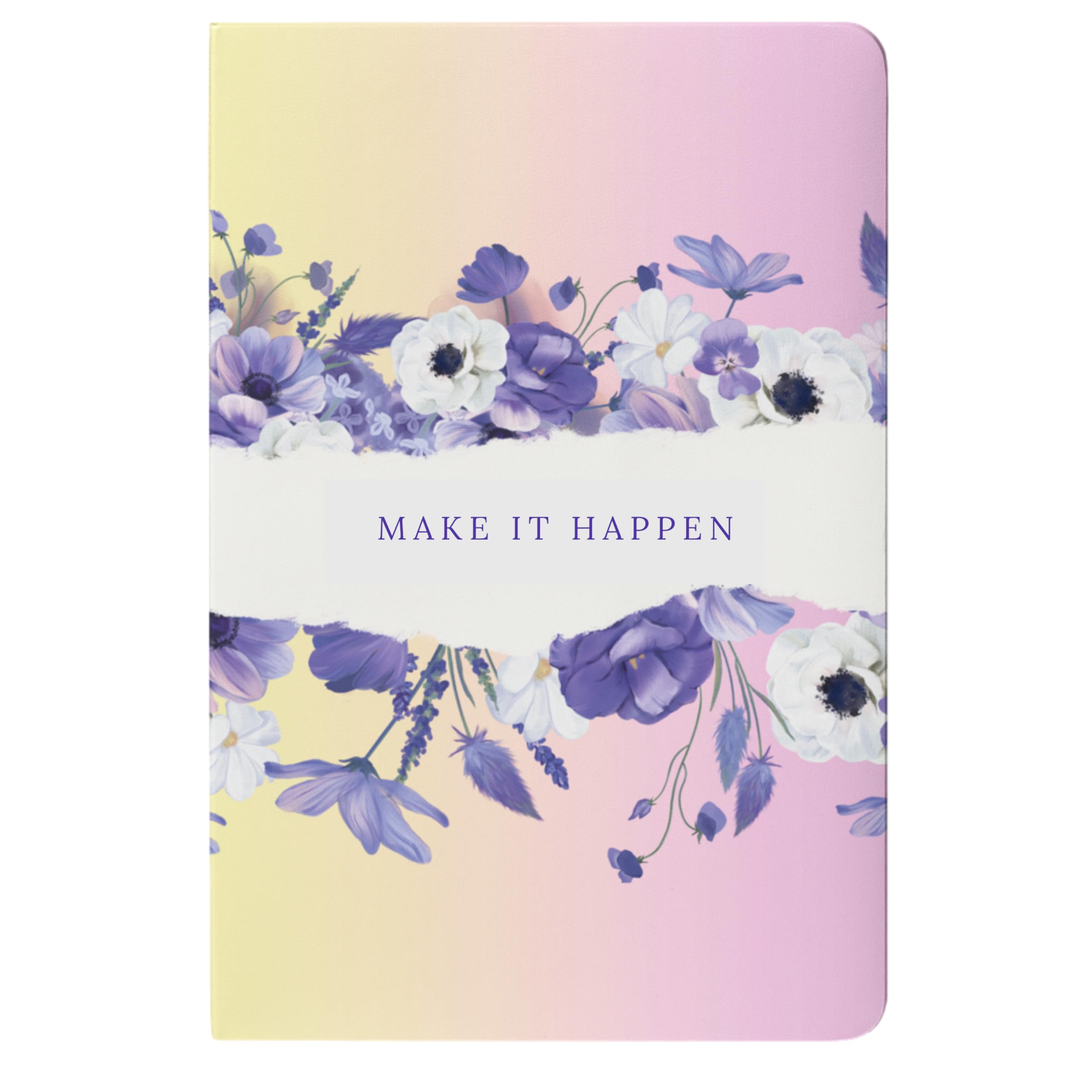 LAURET BLANC Ruled Notebook- A5 Size, 144 Lined Pages, 90 GSM, Paperback (Make It Happen)