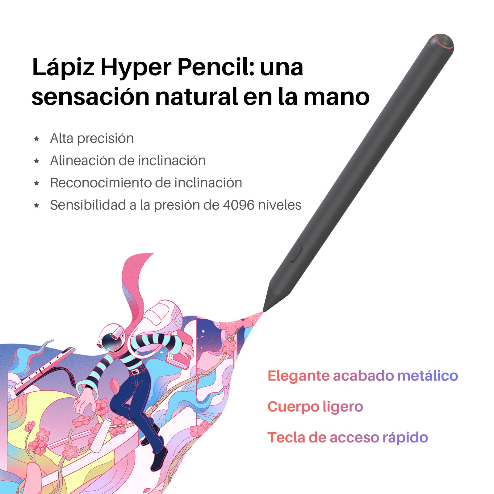HUION Kamvas Slate 11 Tableta Gráfica Independiente con Pantalla, Lápiz H-Pencil, Android 14, 8GB+128GB WiFi, Batería de 8000mAh, No Requiere PC 10.95 Pulgadas, Resolución 2K, Refresco de 90Hz