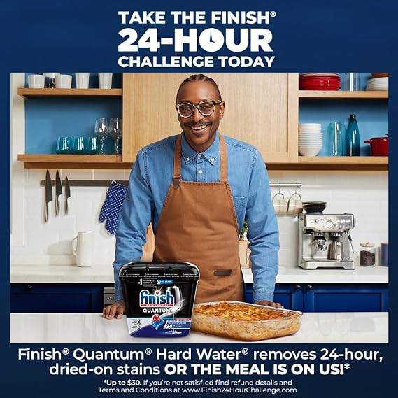 Finish Quantum Dishwasher Pods, No Pre-Rinse Dishwasher Detergent Soap Removes 24HR Dried-On Stain and Grease, Leaving a Virtually Spotless Shine, 36 Count