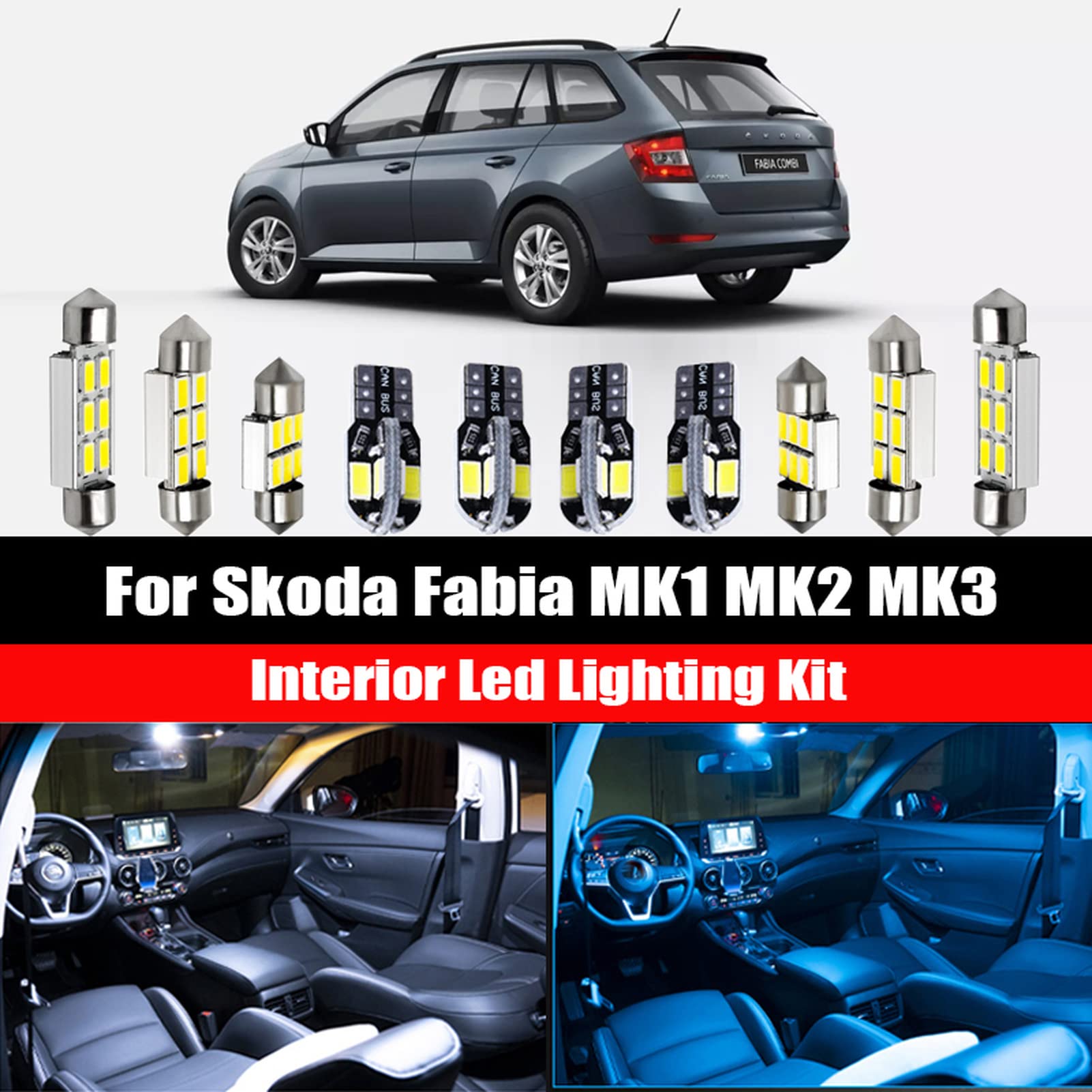 12 Uds. Bombillas de luz LED Canbus Blancas sin Error para Coche, para Honda CR-V 2018 2019 Mapa Domo Maletero matrícula lámpara Interior Paquete Kit