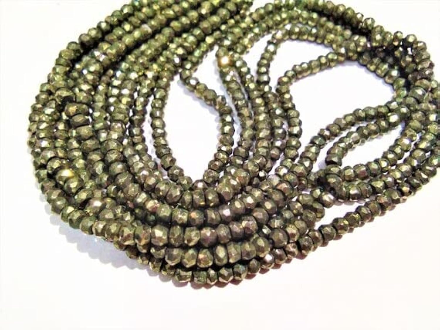 Perles pyrite naturelles facettées pour réparer et personnaliser vos colliers
