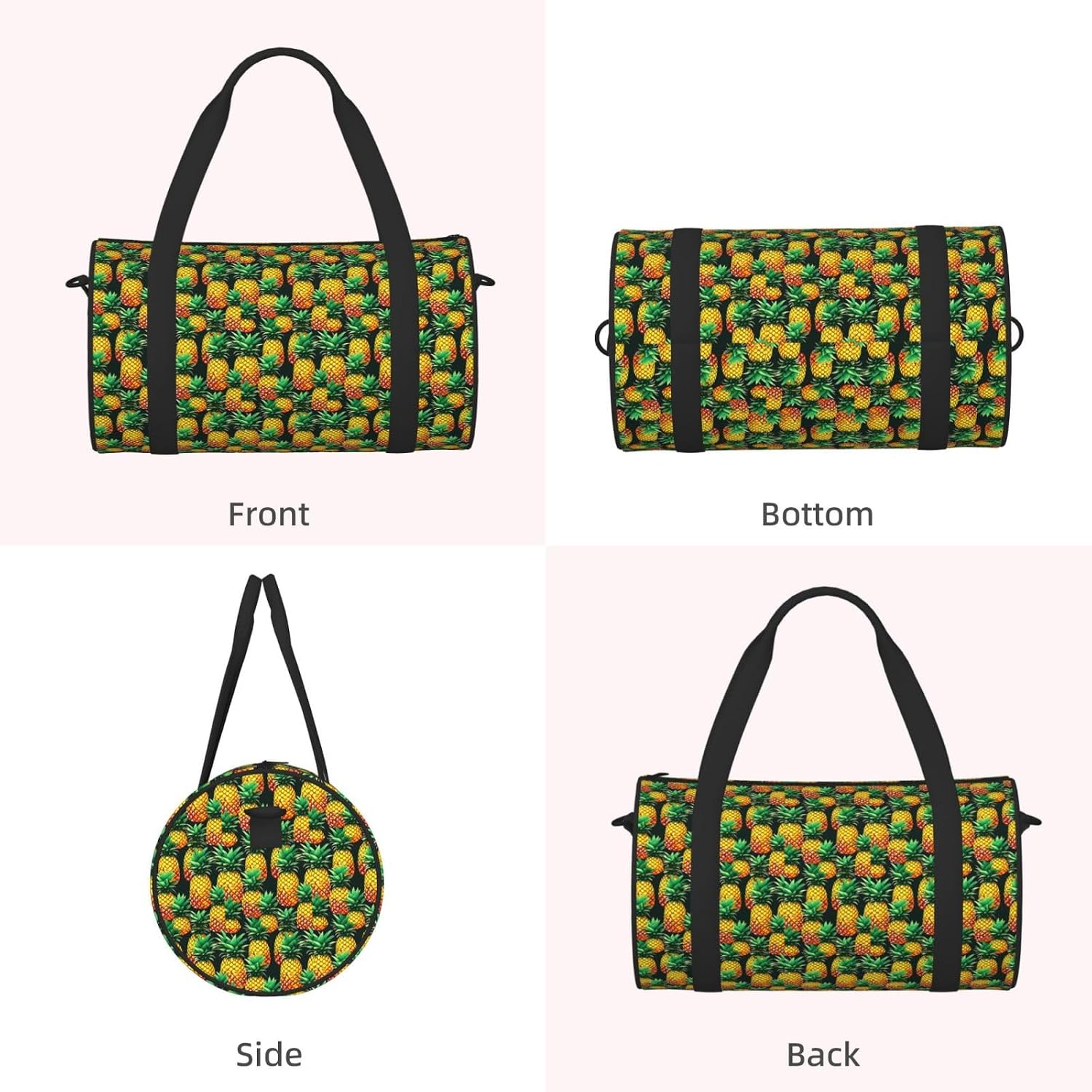 Tropical Fruit Pineapples Print Sports Tote Bag Lightweight Water-Resistant Gym Backpack Travel Supplies