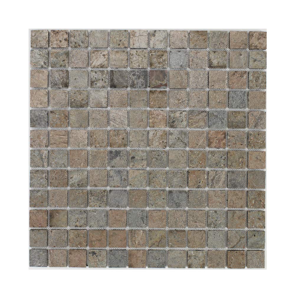Mosaïque en pierre naturelle 100 x 50 cm - carreau 2,​5 x 2,​5 cm cuivre