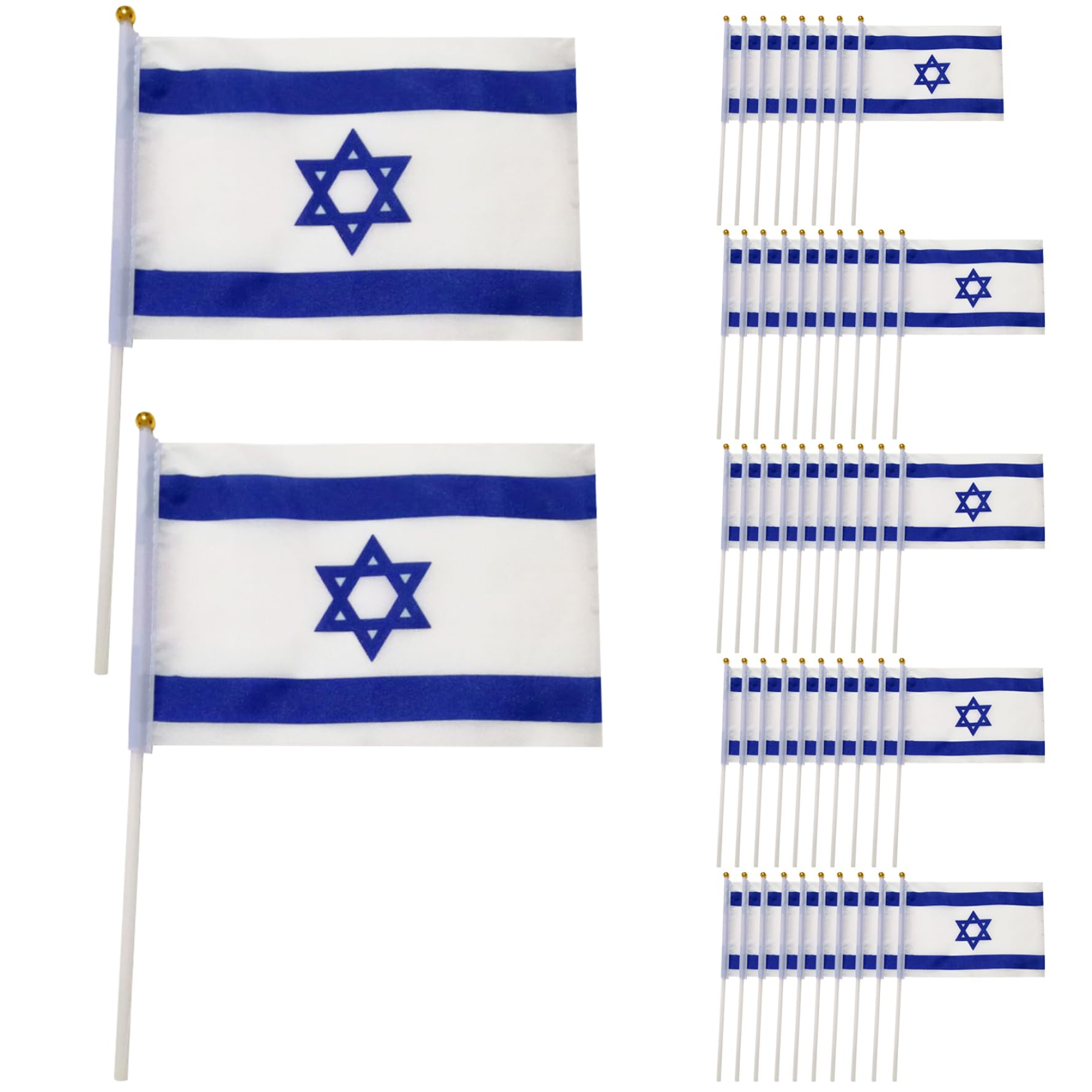 Mini drapeau d'Israël 50 pièces petit drapeau israélien sur bâtons