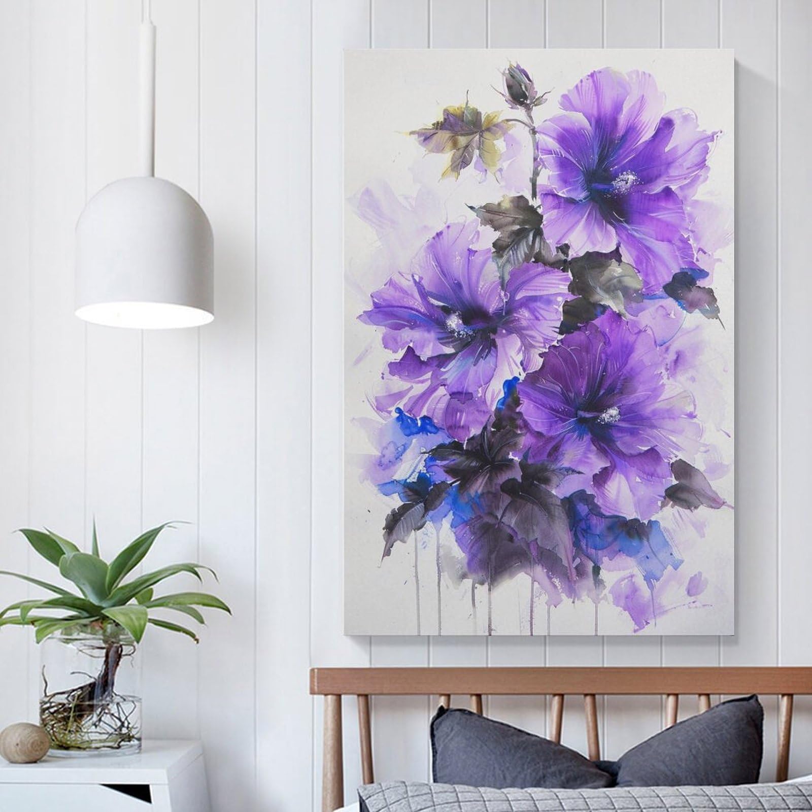 Amazon.co.jp: 絵画 美しい咲く花の水彩画インテリア 絵画 魅力的な花