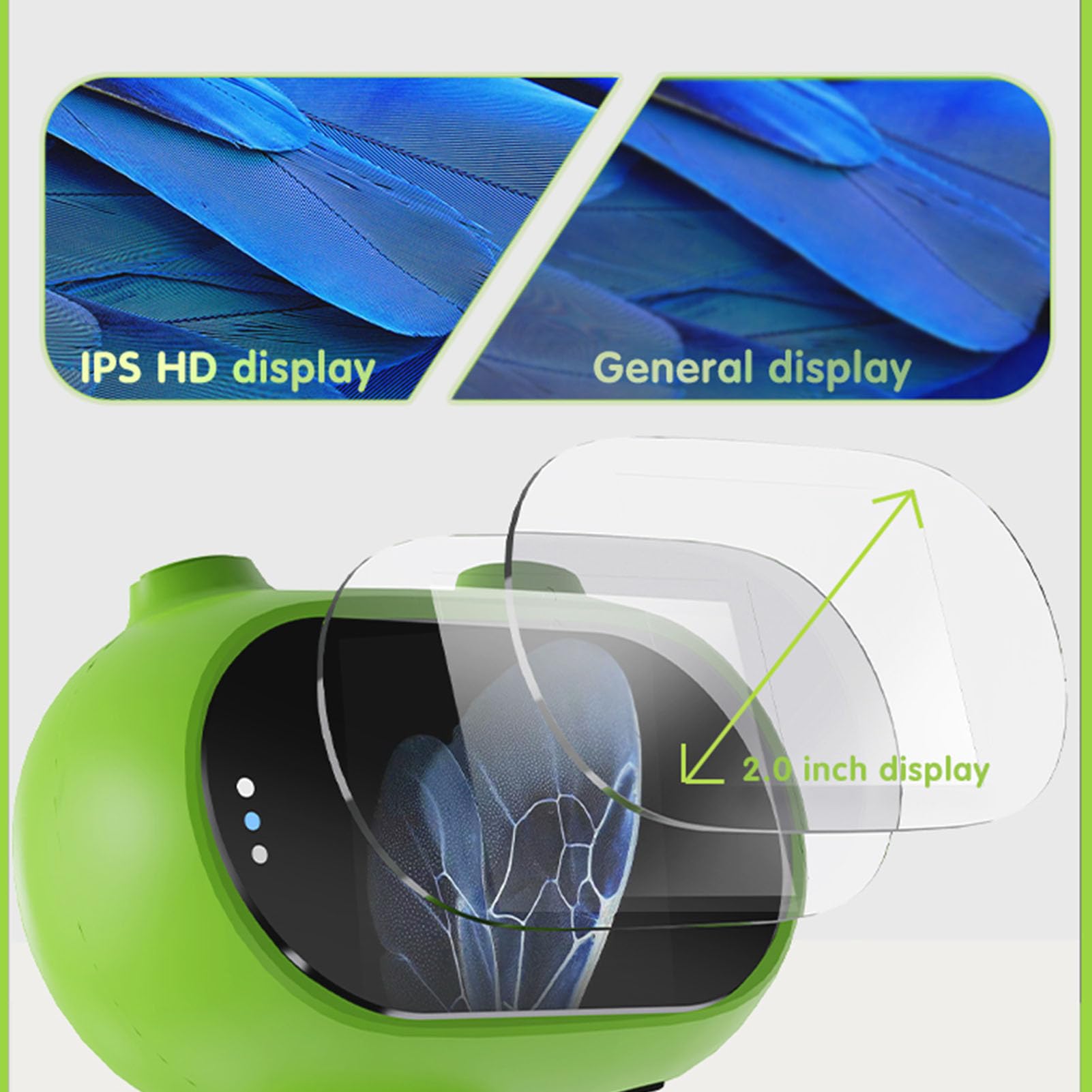 CHICIRIS Microscopio a LED con Schermo da 2 Pollici e 8 Luci a LED Regolabili per L'osservazione di Monete e la Riparazione di Orologi, Lente D'ingrandimento USB Portatile