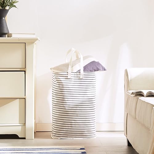 Miniatura 6 de Cesta de lavandería independiente de 70 L, canasta de ropa plegable e impermeable con asa larga fácil de transportar, bolsa de lavado para ropa,