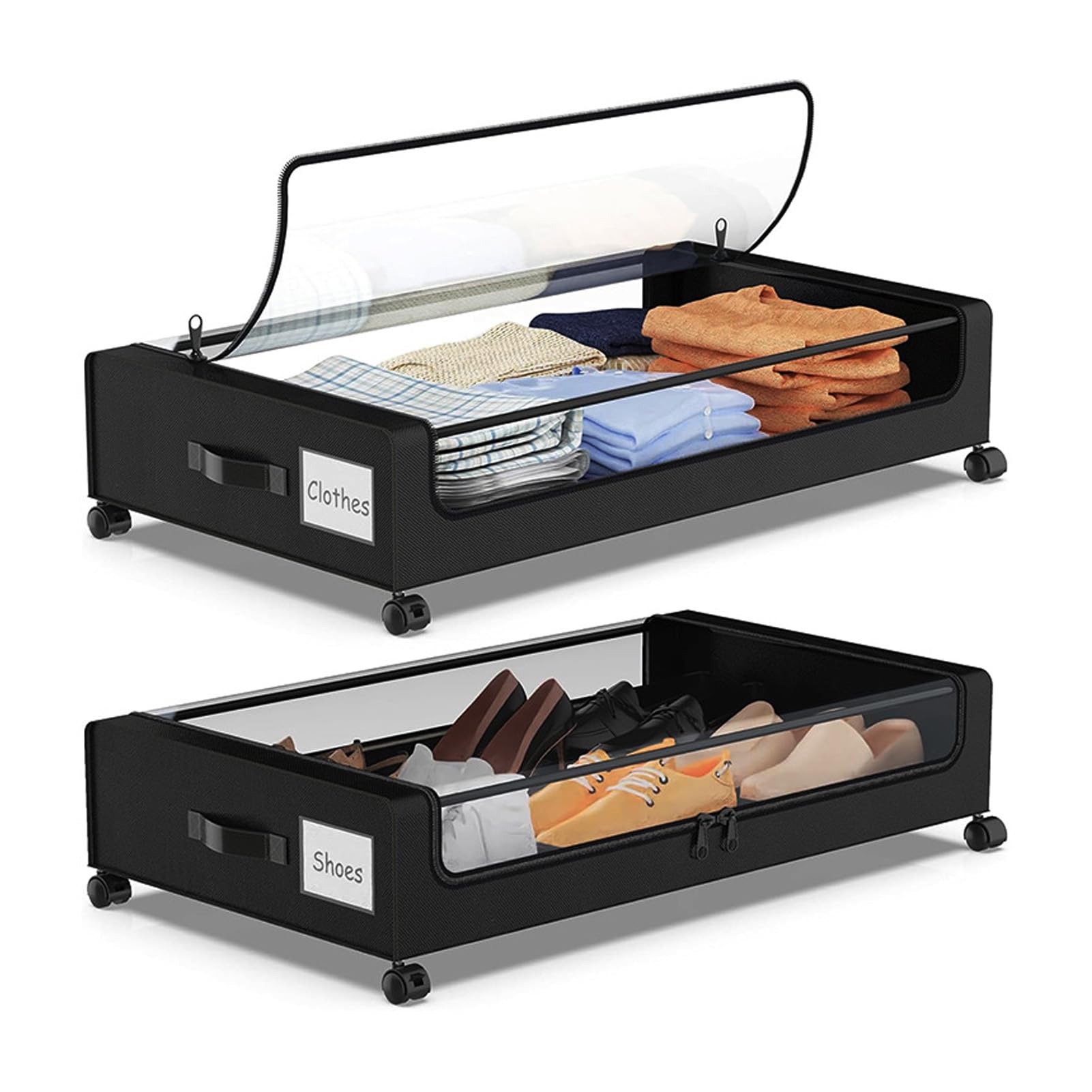 Tonysa Rolling Under Bed Container with Wheels 80x43.5x16cm (2 set)