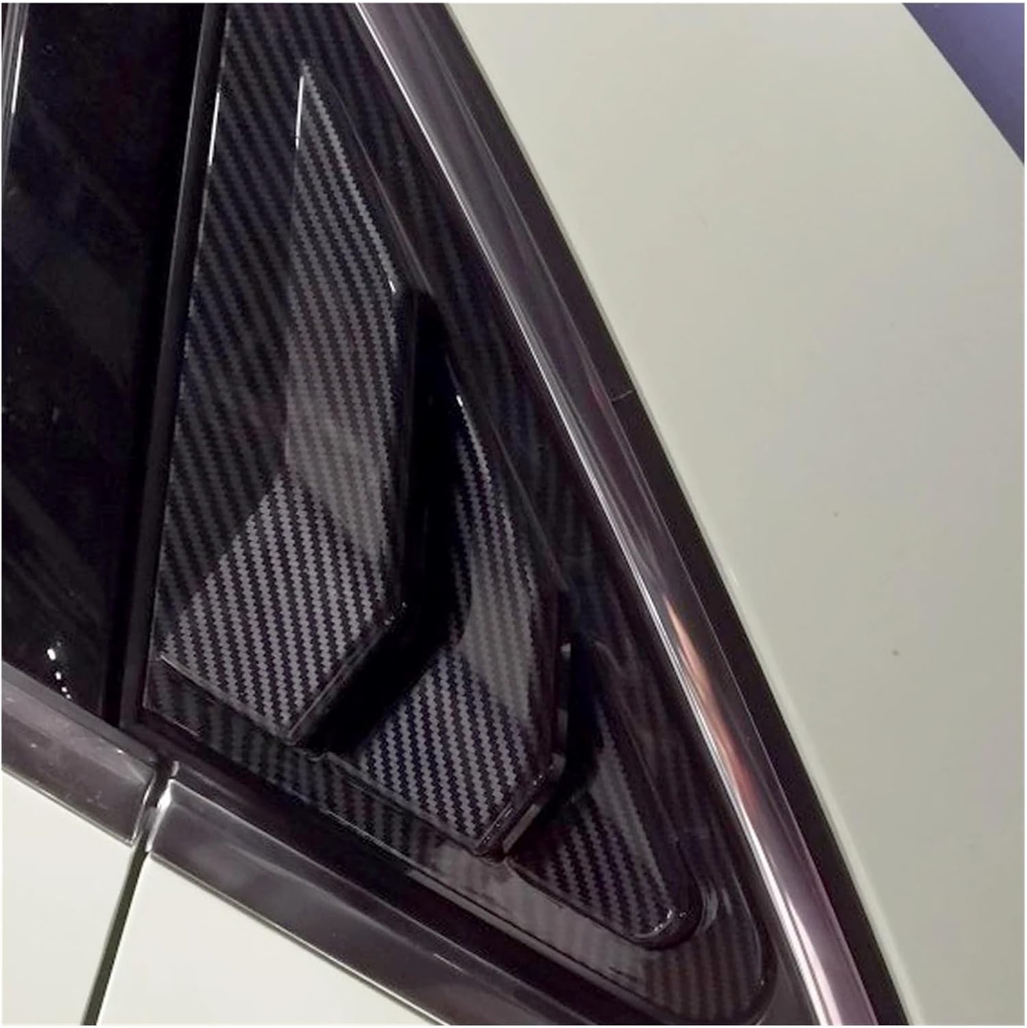 Car Rear Side Window Louvers, Carbon Fibre Look, Window Louver, Car Shutter Covers Compatible for Audi A3 2014-2019(Bright Black)