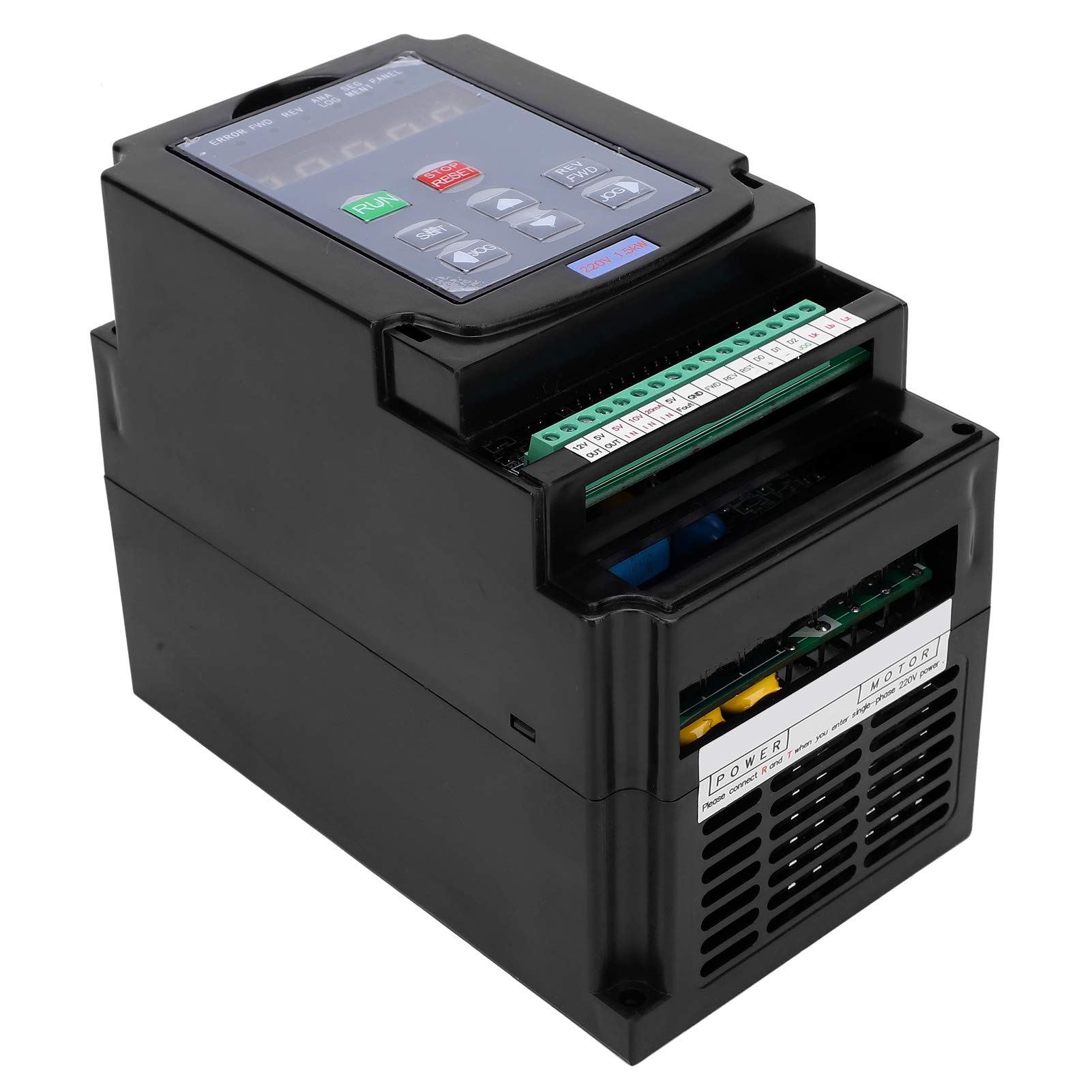 Inverseur de Fréquence Variable 1.5KW, Entrée 1Phase / 3 Phase AC180-250V Sortie Triphasée 220V, Inverseur A2-8015 VFD pour Le Contrôle de la Vitesse du Moteur de Broche
