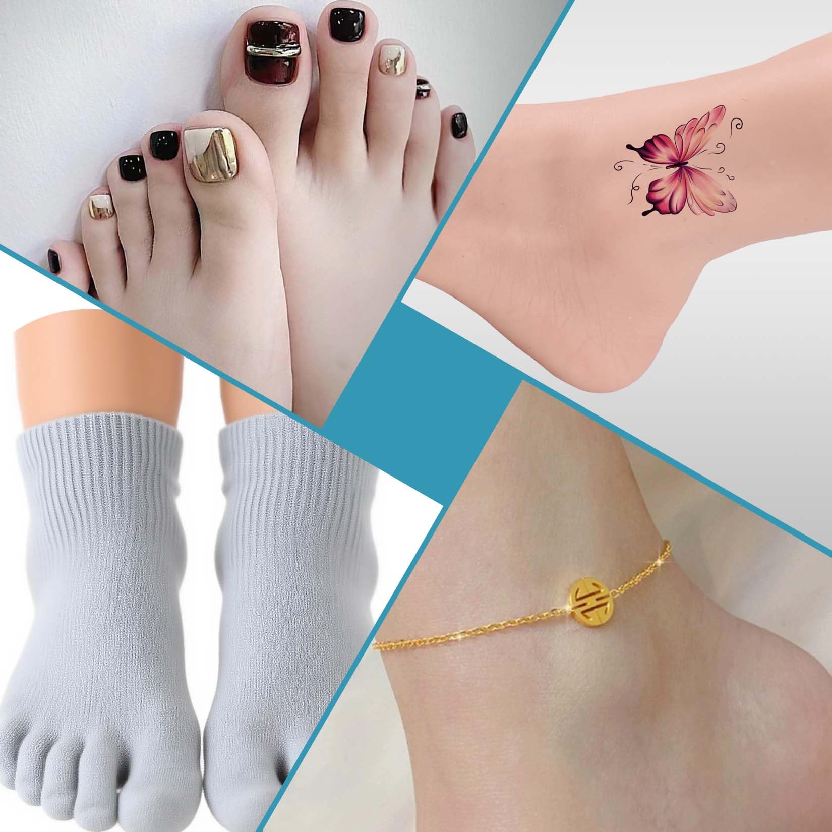 Modello di Piedi in Silicone Dimensione Reale per Uomo e Donna Morbido e Flessibile Manichino per Esposizione Scarpe Sandali e Calze (Sinistra, Piede Donna, Beige)