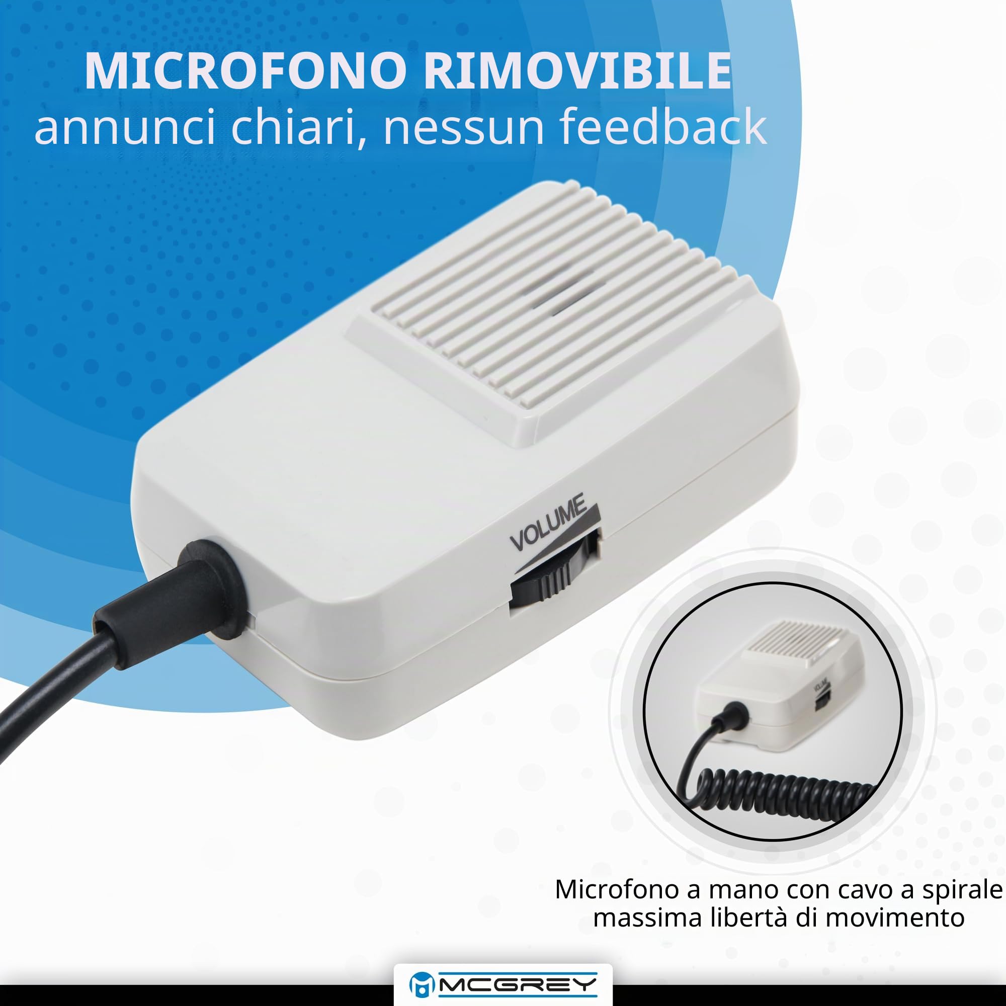 McGrey MP-500HS Megafono, max. 80 Watt, 1000m