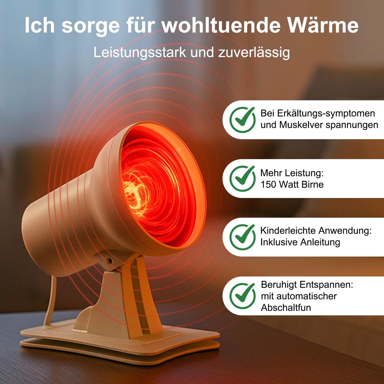 Youyijia Rotlichtlampe 150Watt Infrarotlampe Infrarot Wärmelampe mit Timer | Dimmer für entspannende Wärme, Lockerung & allgemeines Wohlbefinden Die Rotlicht Infrarotlampe perfekt für Zuhause