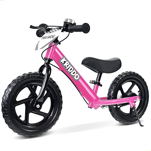 Miniatura 8 de KRIDDO Bicicleta de equilibrio Pro para niños mayores de 2 años con freno de mano y soporte, bicicleta de empuje de 12 pulgadas, bicicleta de regalo