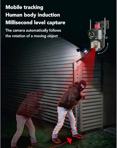 Miniatura 3 de Cámara de seguridad de doble lente al aire libre, 360 grados giratoria 1080P impermeable cámara de seguridad al aire libre para estanque de peces