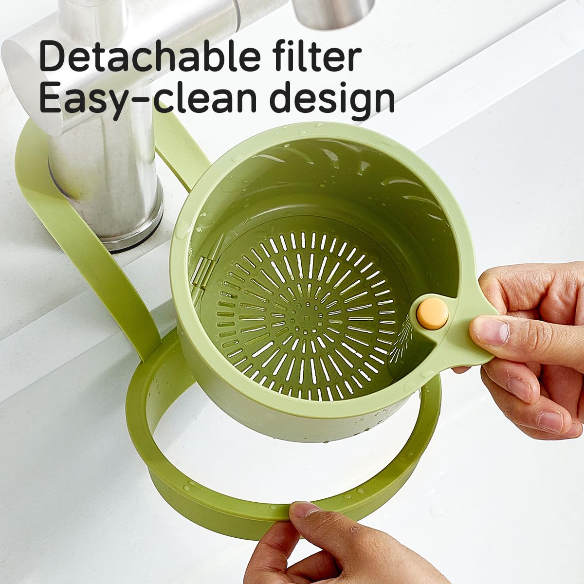 SKYTONE Kitchen Sink Drain Basket, Double Layer Strainer Food Waste Filter Baskets,Hanging Sink Drains Holder,Detachable Strain Basket, Easy to Clean (White) 1