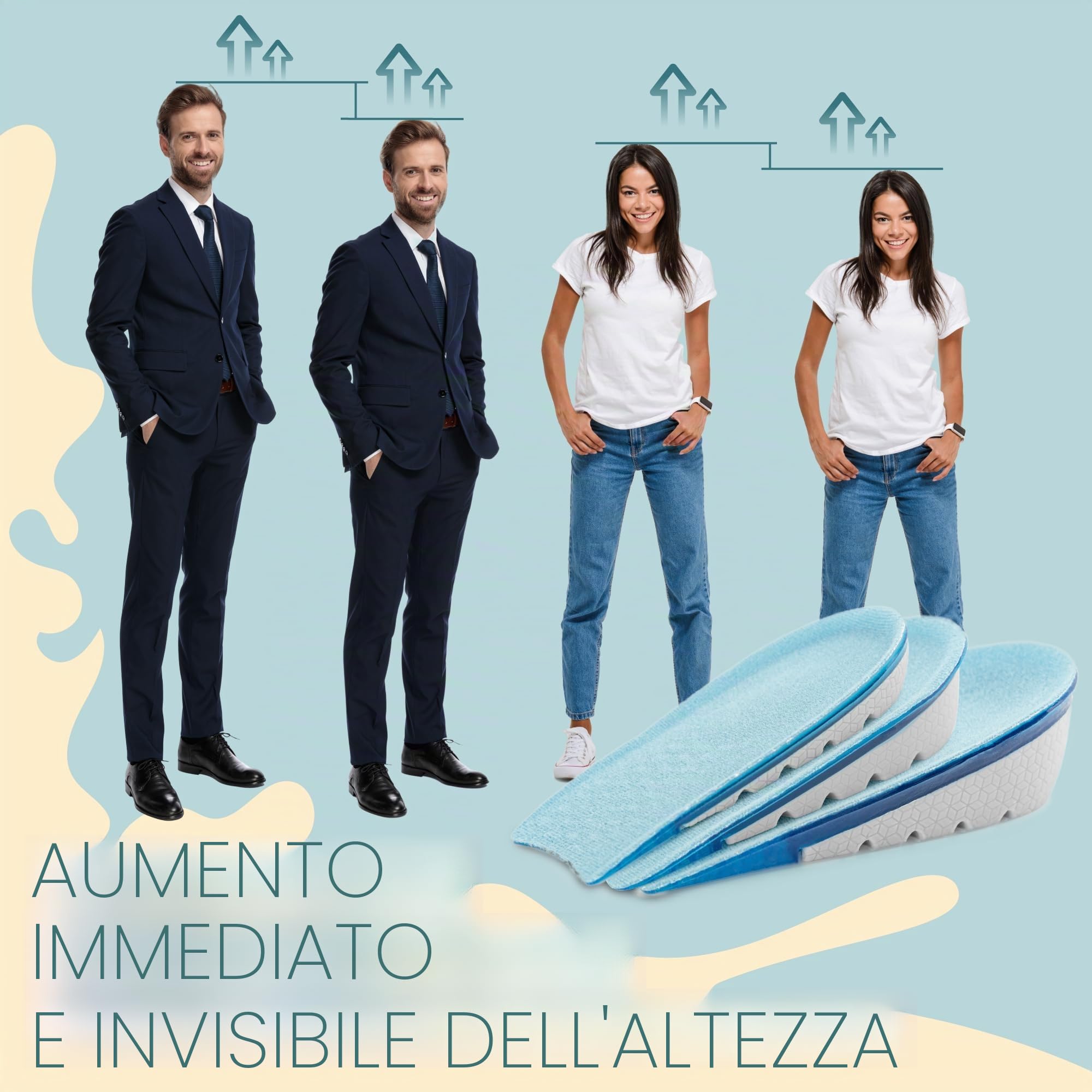 SULPO Talloniera In Gel Solette Rialzate Uomo Donna, Plantare Per Tallonite E Talloniera Per Spina Calcaneare, Cuscinetti Per Scarpe Per Discreta Correzione Altezza- 2 cm, 1 paio