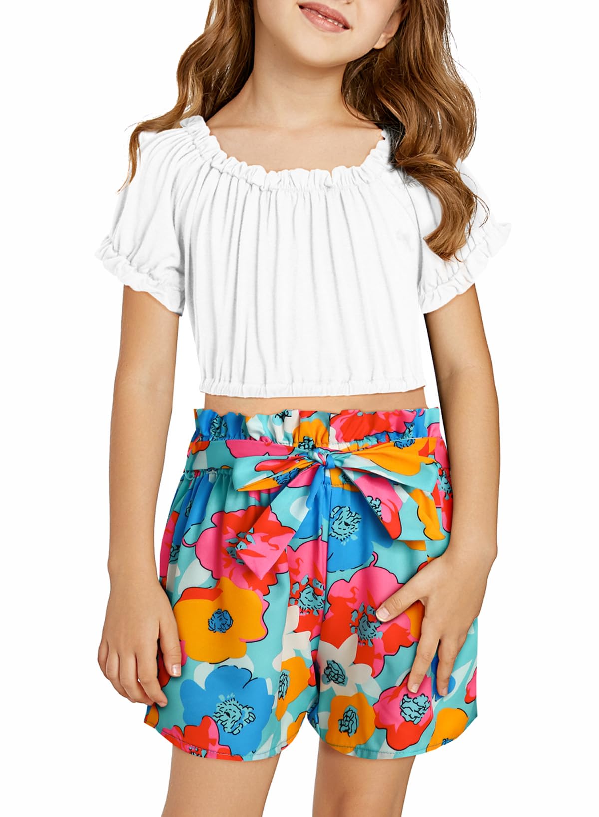 Photo 1 of blibean Tween Girls Clothing Sets Stylish Outfits Size 4-13 Years Old (8Y-9Y)L A White