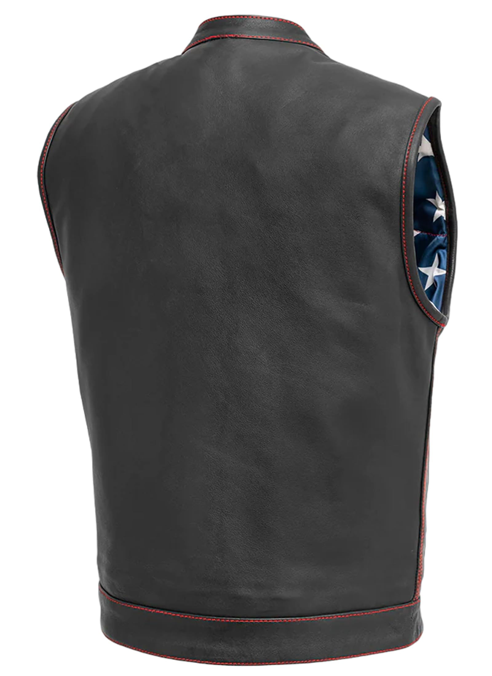 First Mfg Co - Born Free - Men's Motorcycle Biker Riding Black Leather Vest - Medium - Conceal Carry Pockets