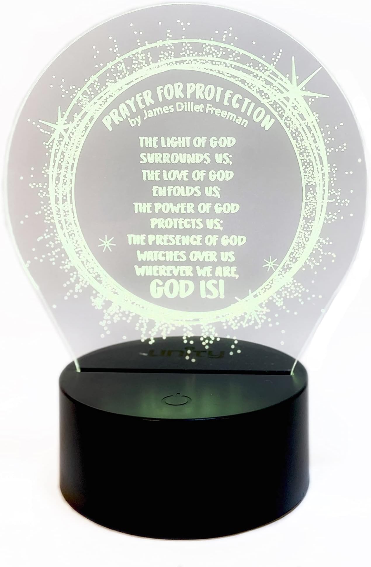 Unity Books Prayer for Protection Night Light - 3D Decor lamp for Children and Adults, Optical Illusion Bedroom nightlight, Keepsake Gift, Color Changing Hologram LED Lamps