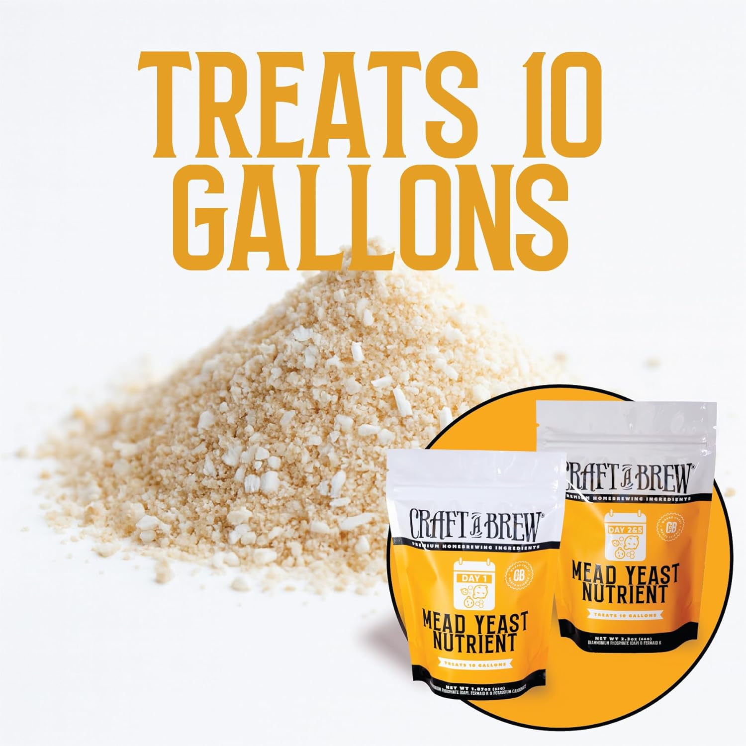 Craft A Brew - Mead Yeast Nutrient - Staggered Mead Yeast Nutrients - For Healthy and Productive Yeast Fermentation - Ingredients for Home Brewing - Mead Making Supplies - Yields 10 Gallons