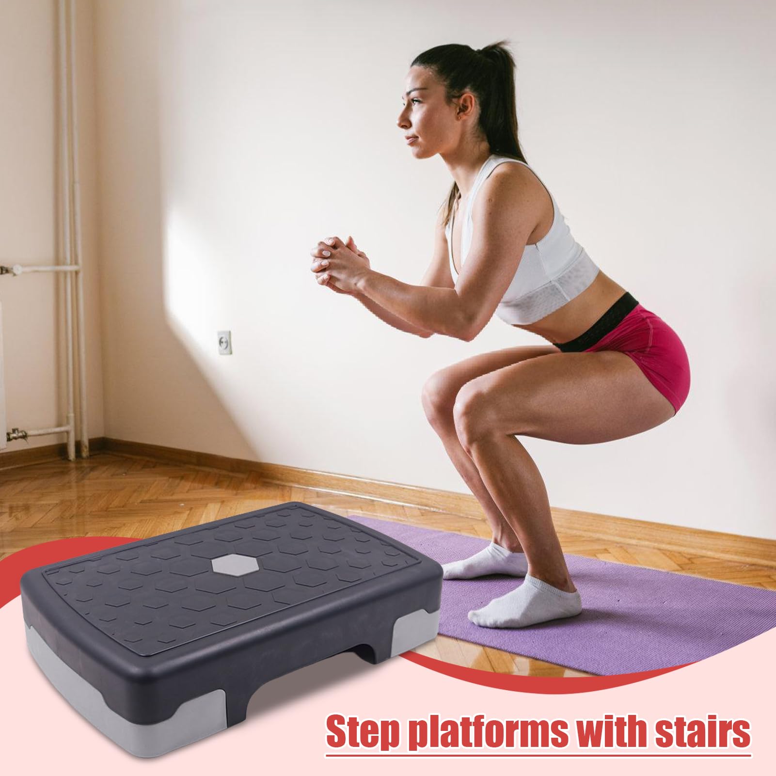 Piattaforma di fase di esercizio - Stepper aerobico regolabile, attrezzature per il fitness | Board di allenamento per il fitness del corpo senza slittamento per adulti adolescenti anziani, strumento