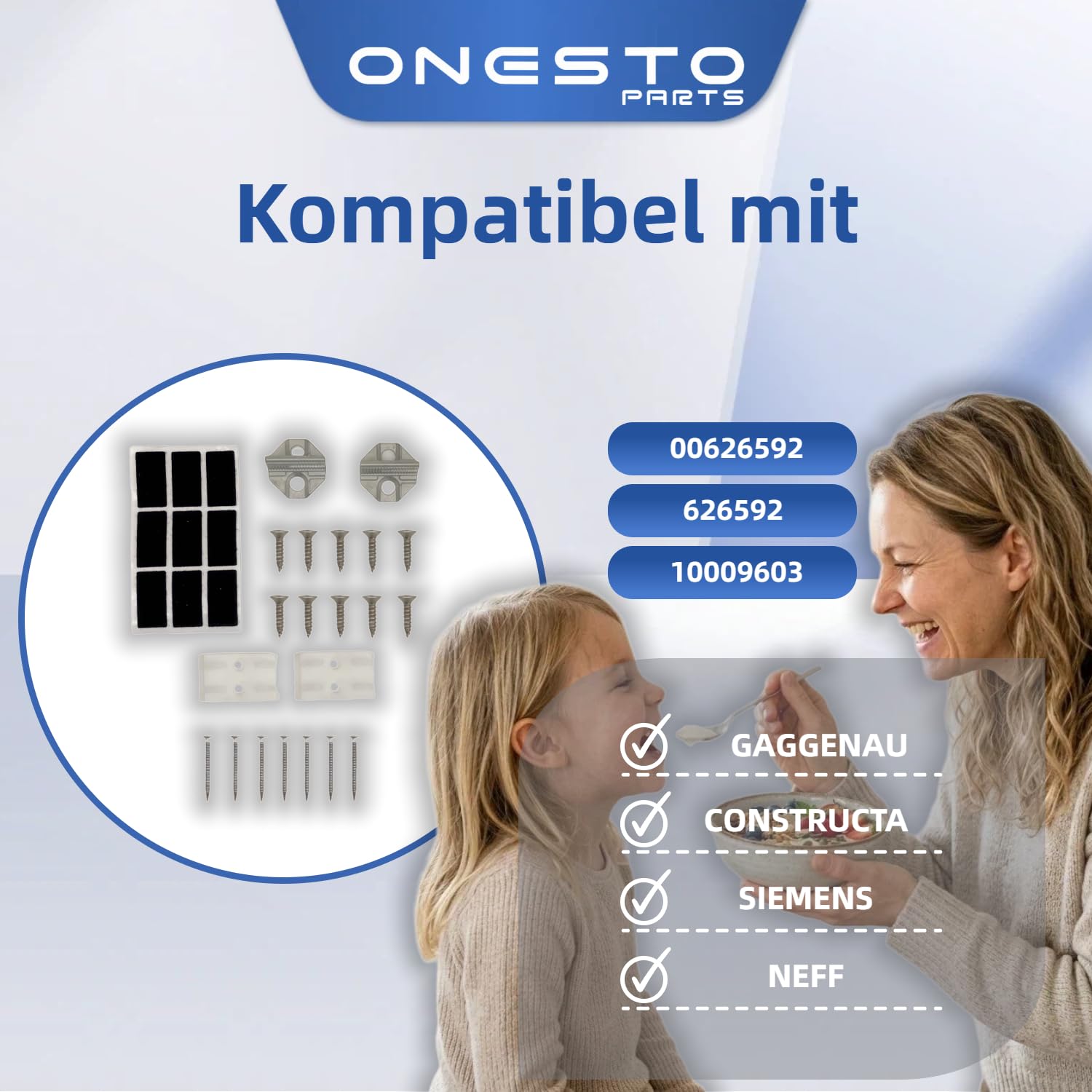 Befestigungsset für Schiebewand Geschirrspüler kompatibel mit Bosch Siemens Neff Gaggenau 00626592 10009603 Türhalter & Schloss-Kit inkl. Fettlöser & Reiniger