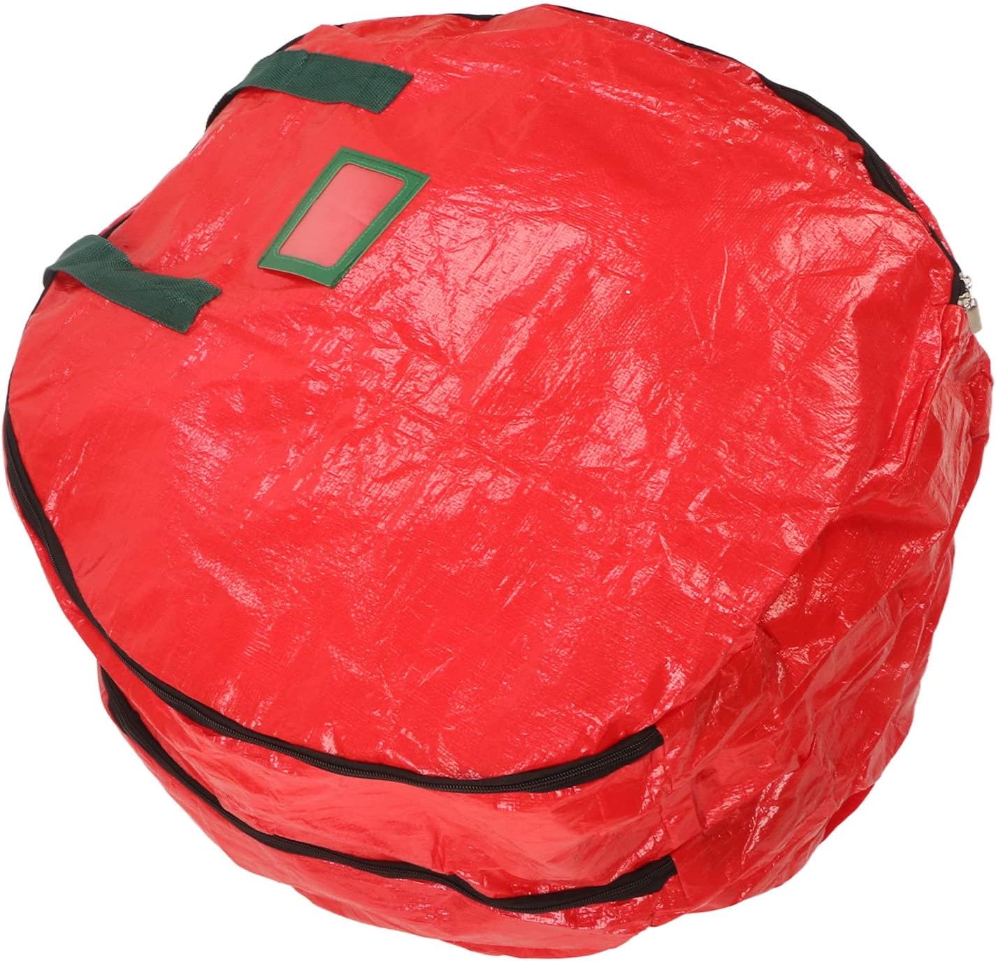 24 Inch Christmas Wreath Storage Bag,Heavy Duty Wreath Storage Bag,Holiday Wreath Container,Double Layer Waterproof Dustproof Red Holiday Wreath Container